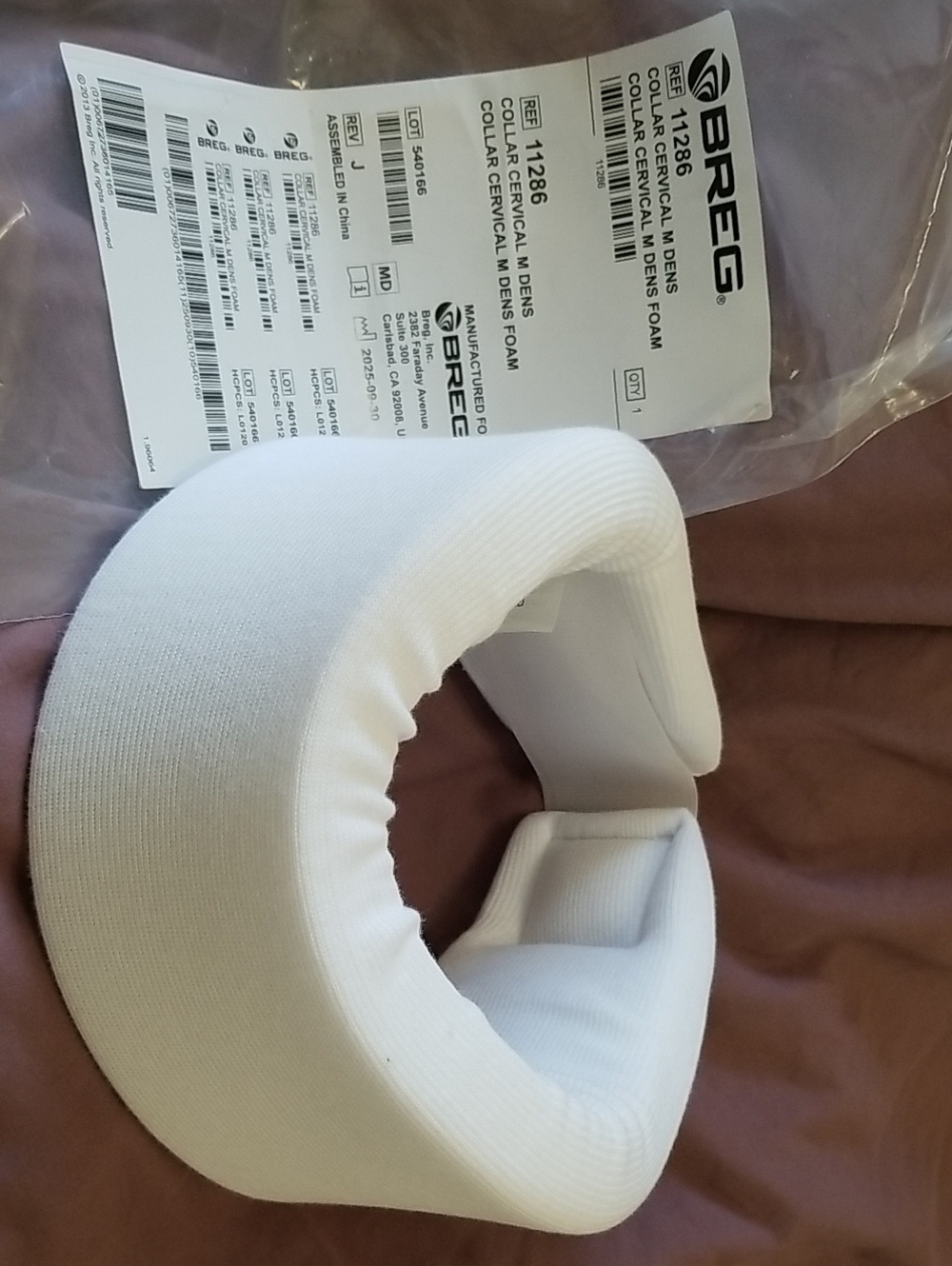 BREG White Cervical Foam Neck Collar - NWT